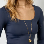 Stainless Steel Long Necklaces Heart Casual Daily Simple Series Women's jewelry