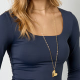 Stainless Steel Long Necklaces Heart Casual Daily Simple Series Women's jewelry