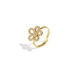 Ring with inlaid flower