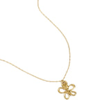 Necklace with rose on flower pendant