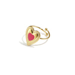 Adjustable statement ring with colored heart