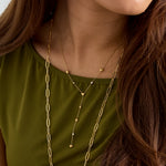 Y-line necklace with filled hearts