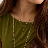 Y-line necklace with filled hearts