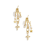Triple earrings with star pendants