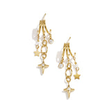 Triple earrings with star pendants