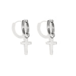Earrings Faith Silver Color Stainless Steel