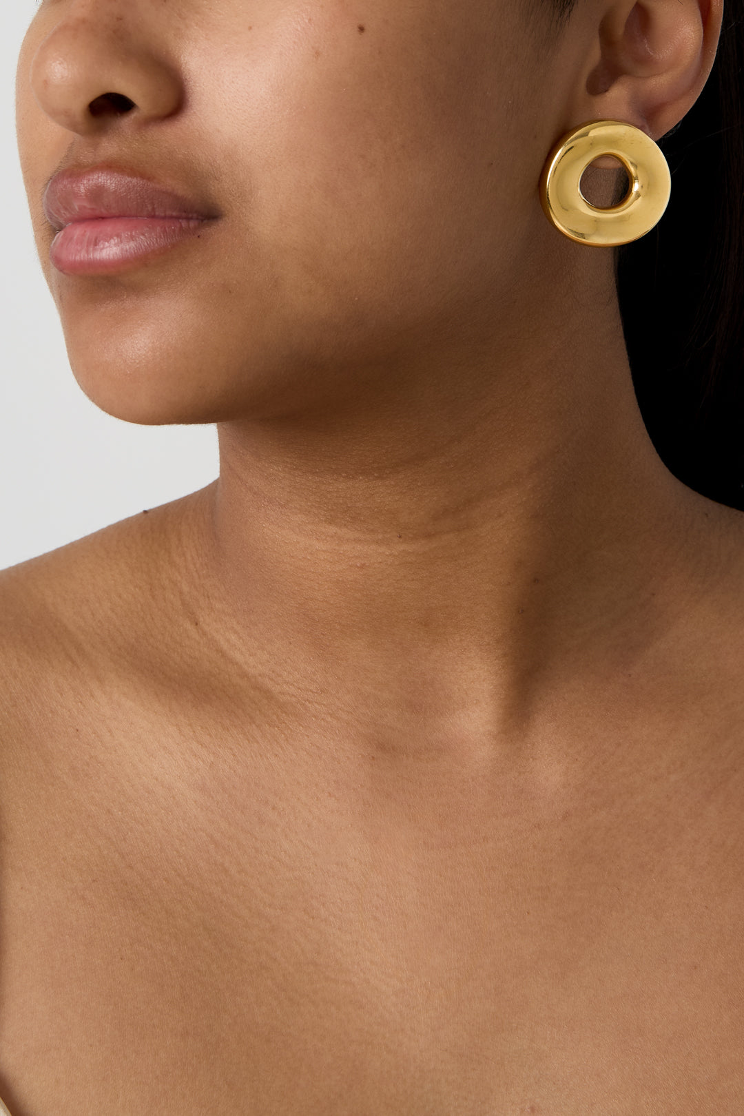 Statement earrings in a donut shape