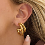 Small double hoop earrings
