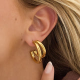 Small double hoop earrings