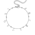 Love bracelet with dangling stones