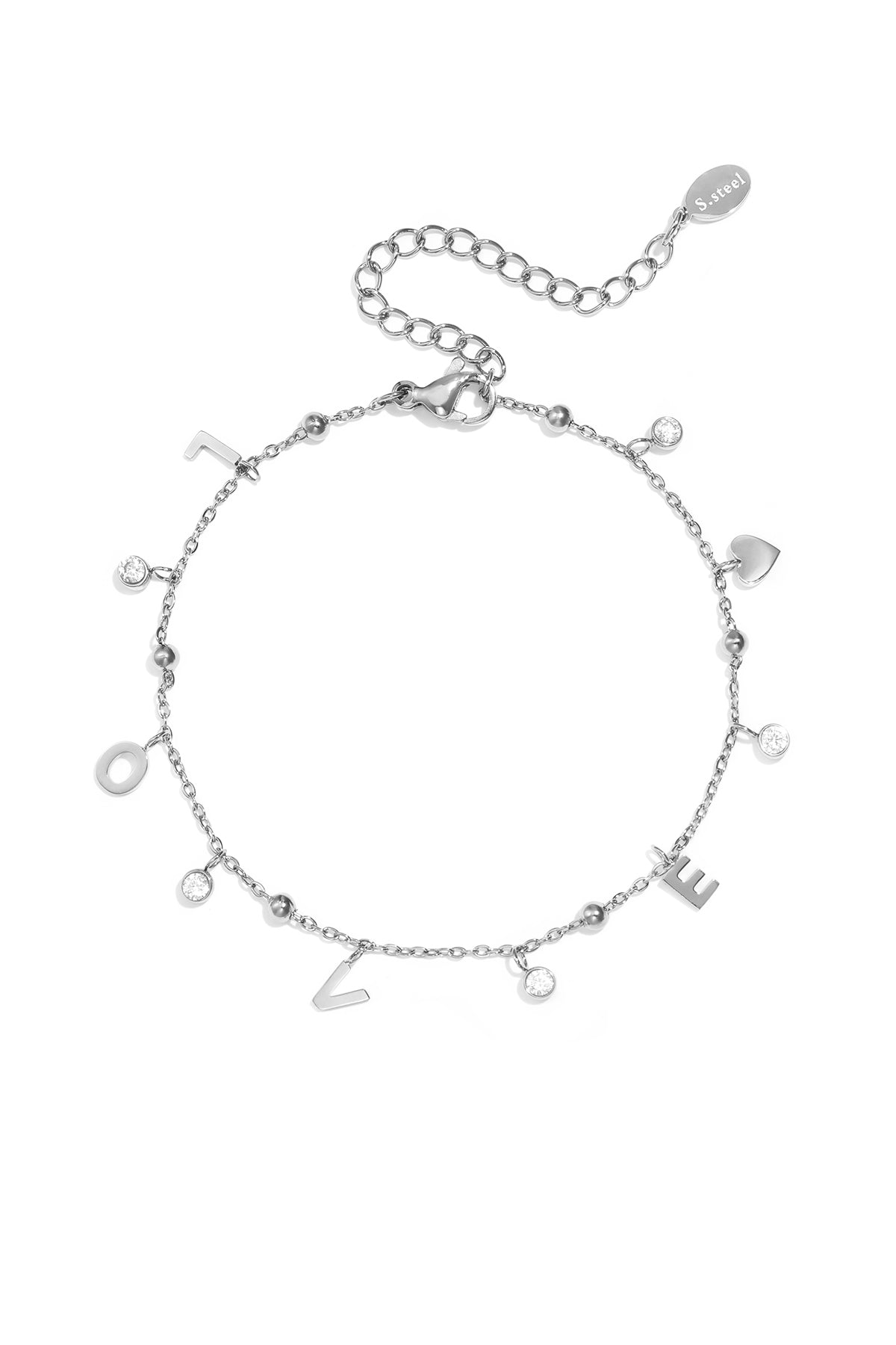 Love bracelet with dangling stones