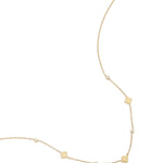 Necklace with clovers and round cubic zirconia stones