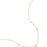 Necklace with clovers and round cubic zirconia stones