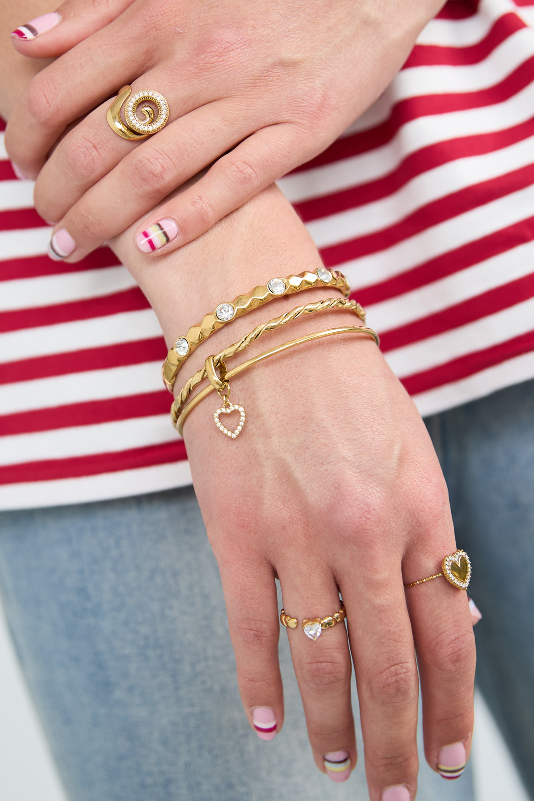 Bangles with hanging flower charm