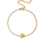 Bracelet with double chain and small flower