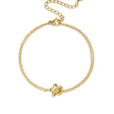 Bracelet with double chain and small flower