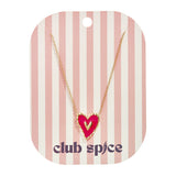 Necklace with hanging red heart