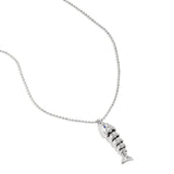 Necklace with moving fish charm
