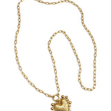 Long necklace with chunky heart charm
