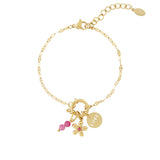 Red flower DIY bracelet