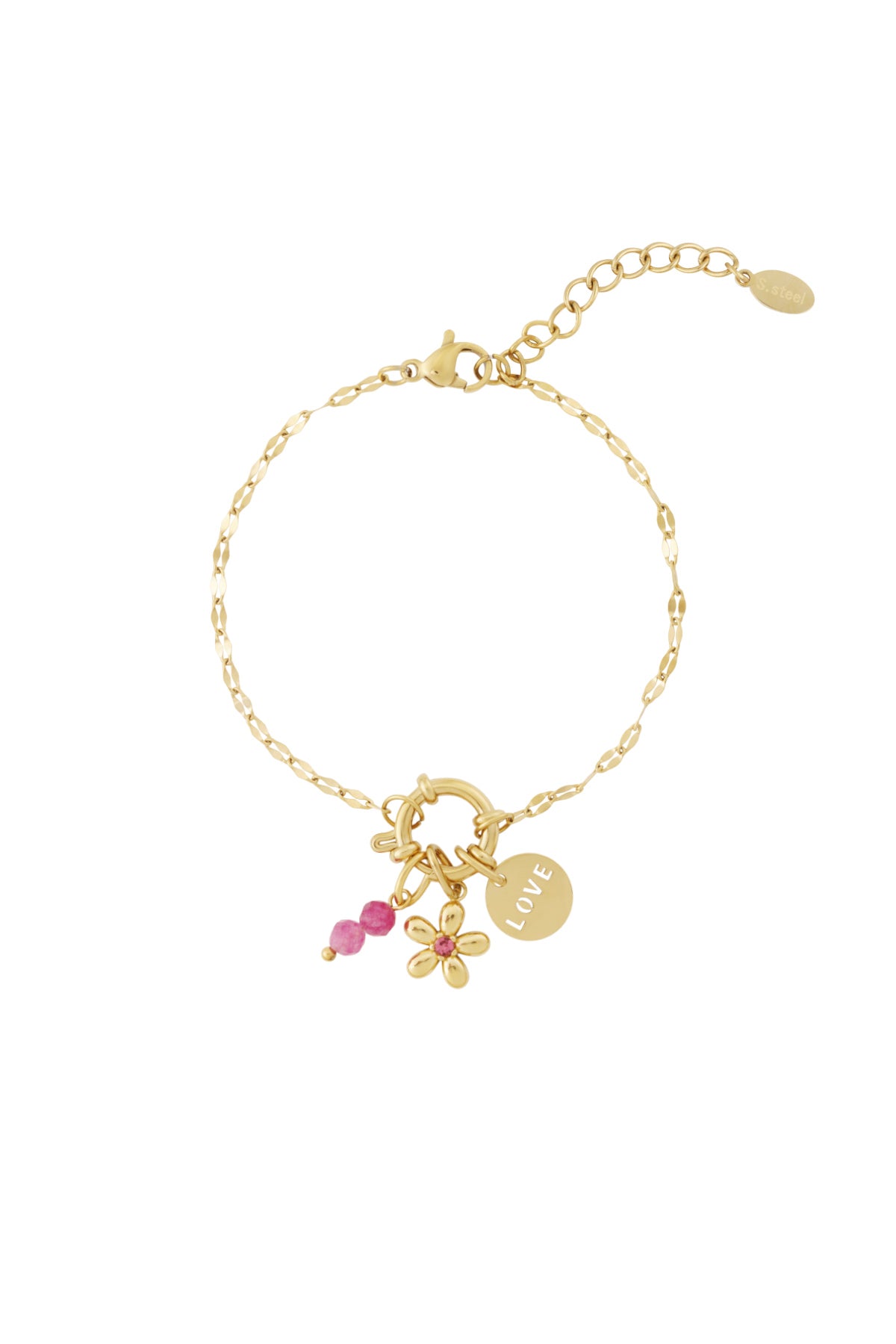 Red flower DIY bracelet