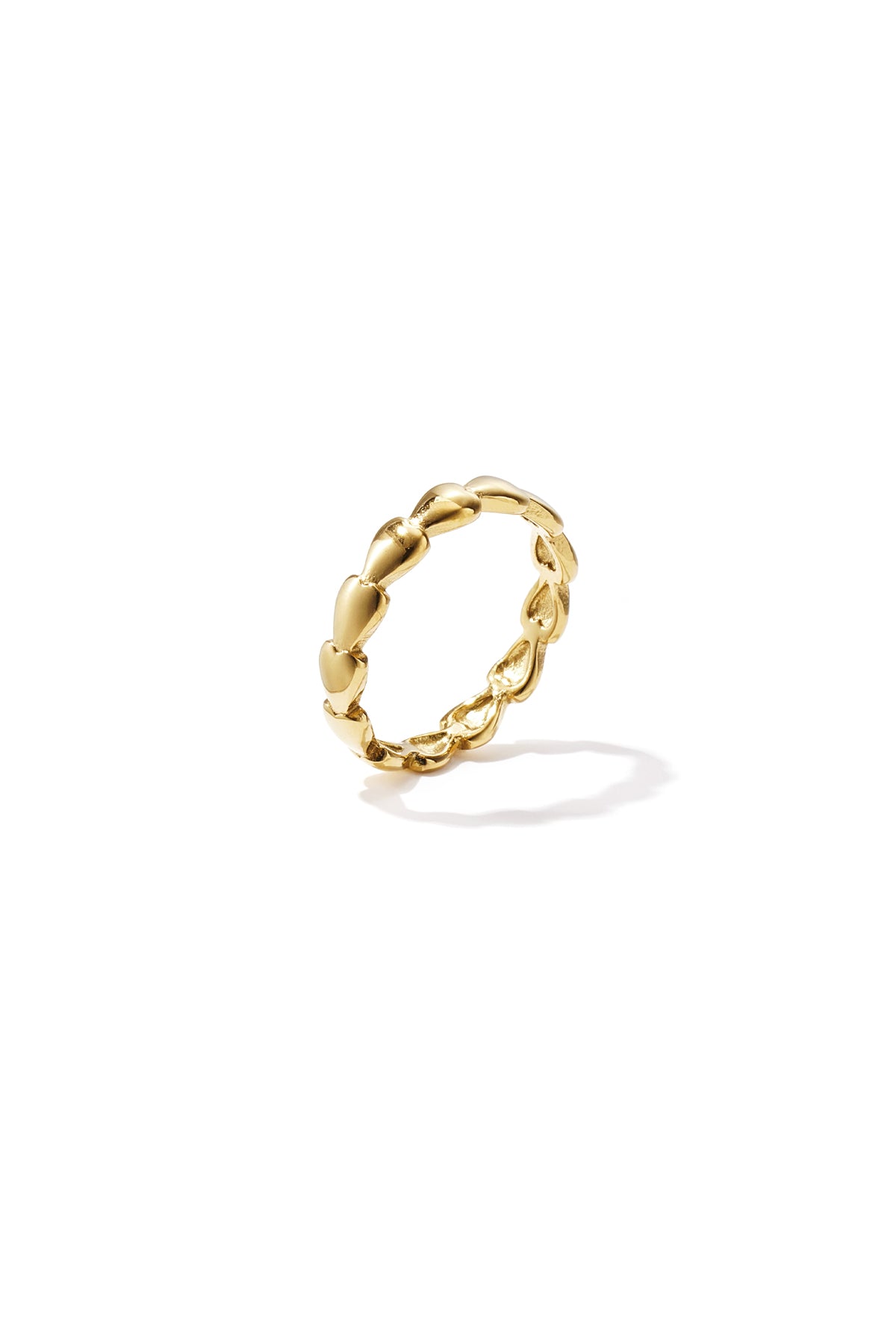 Minimalist ring with small hearts
