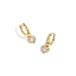 Earrings with decorated heart charm