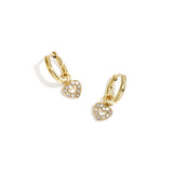 Earrings with decorated heart charm