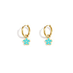 Stainless Steel Colorful Flower Earrings Stainless Steel