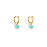 Stainless Steel Colorful Flower Earrings Stainless Steel