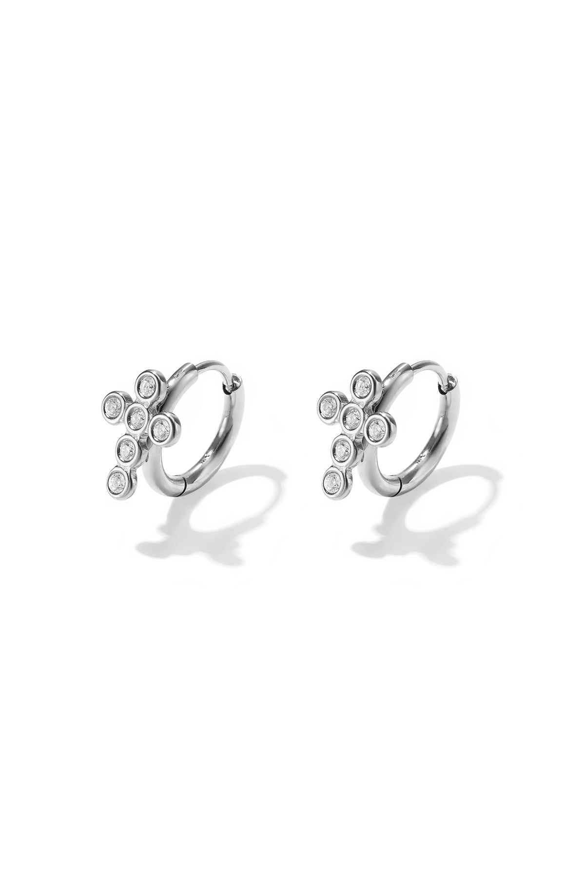 14K Gold Plated Stainless Steel Hoop Earrings Cross Simple Daily Simple Series Women's jewelry