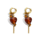 Stainless Steel Drop Earrings Heart Daily Simple Series Women's jewelry