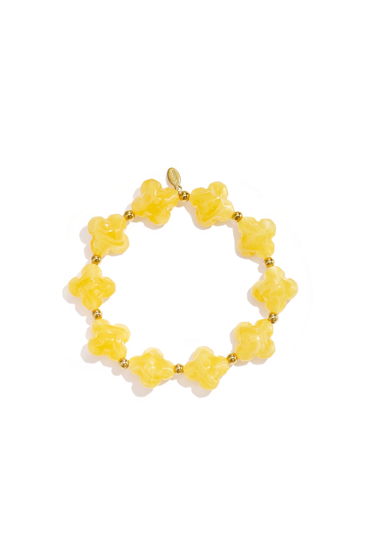 Beaded bracelet with clover beads