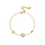Bracelet with clovers and colored stones