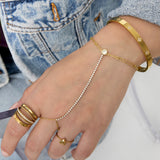 Handchain tennis-style with statement stone