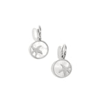 Earrings with starfish in circle