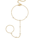 Hand chain with round stones