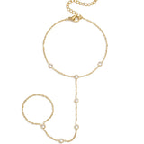 Hand chain with round stones
