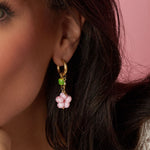 Earrings with beaded pendants and sun charm