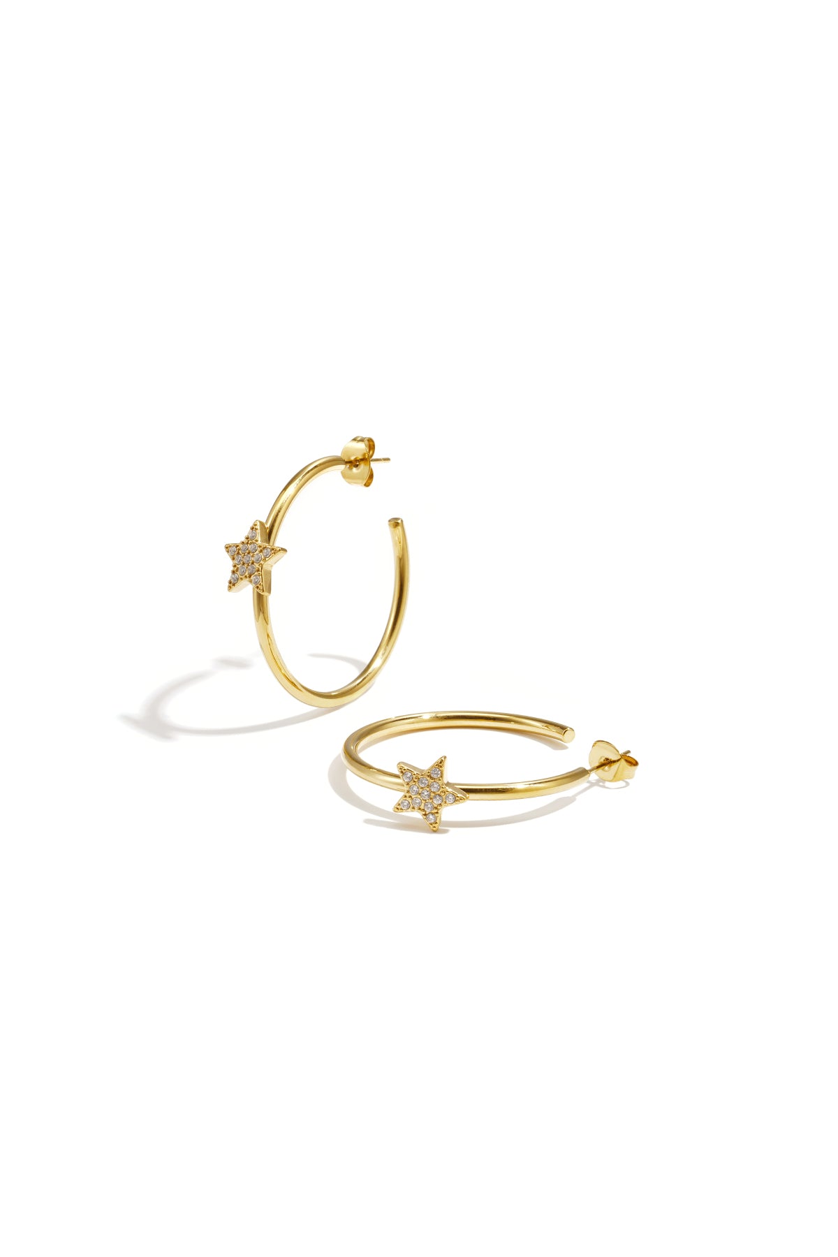 Creoles with embroidered star