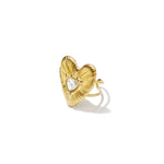 14K Gold Plated Stainless Steel Statement Rings Heart Simple Daily Simple Series Women's jewelry