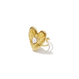 14K Gold Plated Stainless Steel Statement Rings Heart Simple Daily Simple Series Women's jewelry