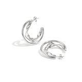 Double chunky hoop earrings with twisted detail