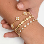 Bracelet with round cubic zirconia stones