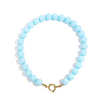 Necklace with large beads and front closure-15mm
