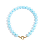 Necklace with large beads and front closure-15mm