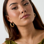 Double hoop earrings with twist detail