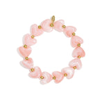 Elastic heart beaded bracelet