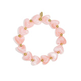 Elastic heart beaded bracelet