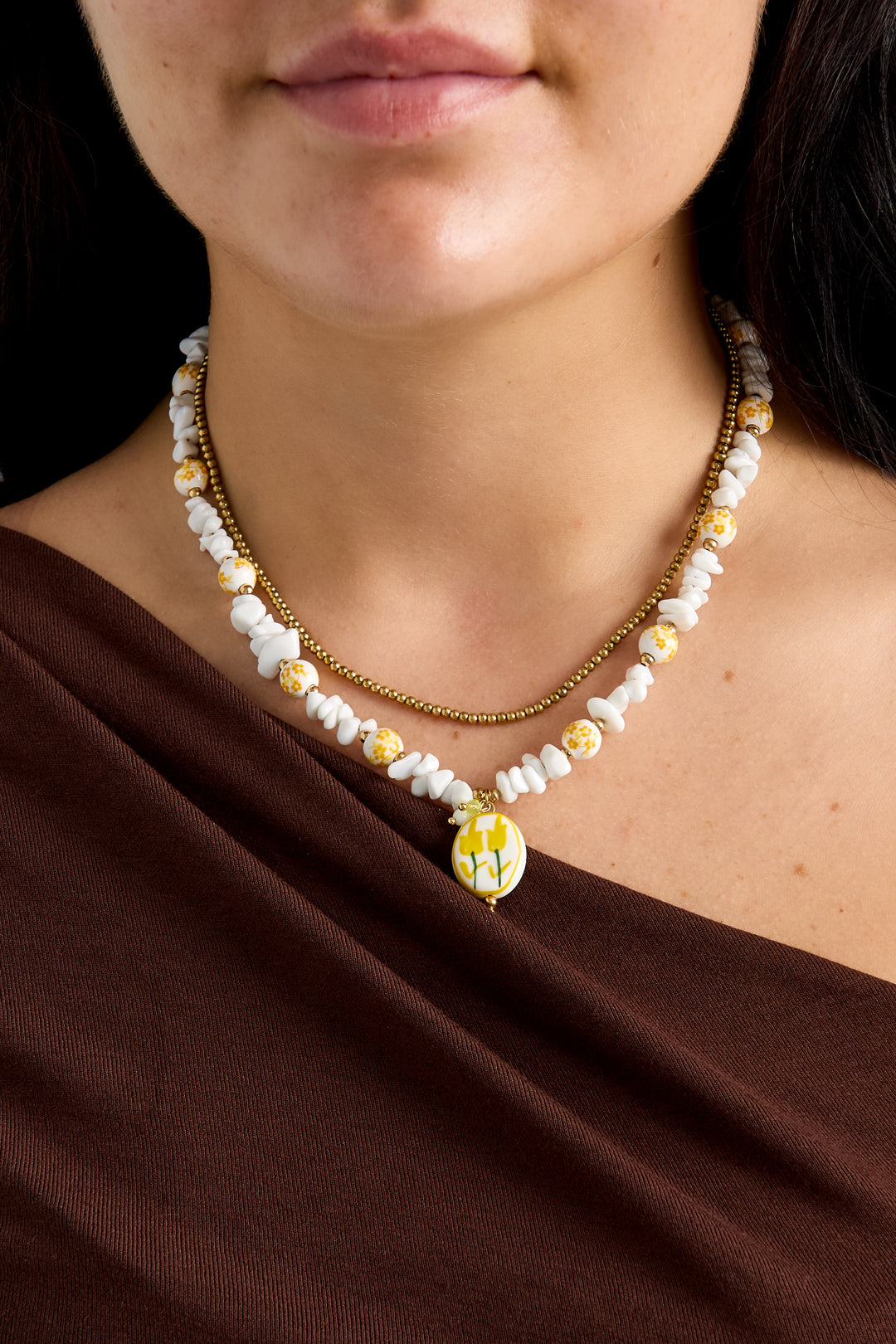 Ceramics Beaded Necklaces Flower Vacation Holiday/Beach Romantic Series Women's jewelry